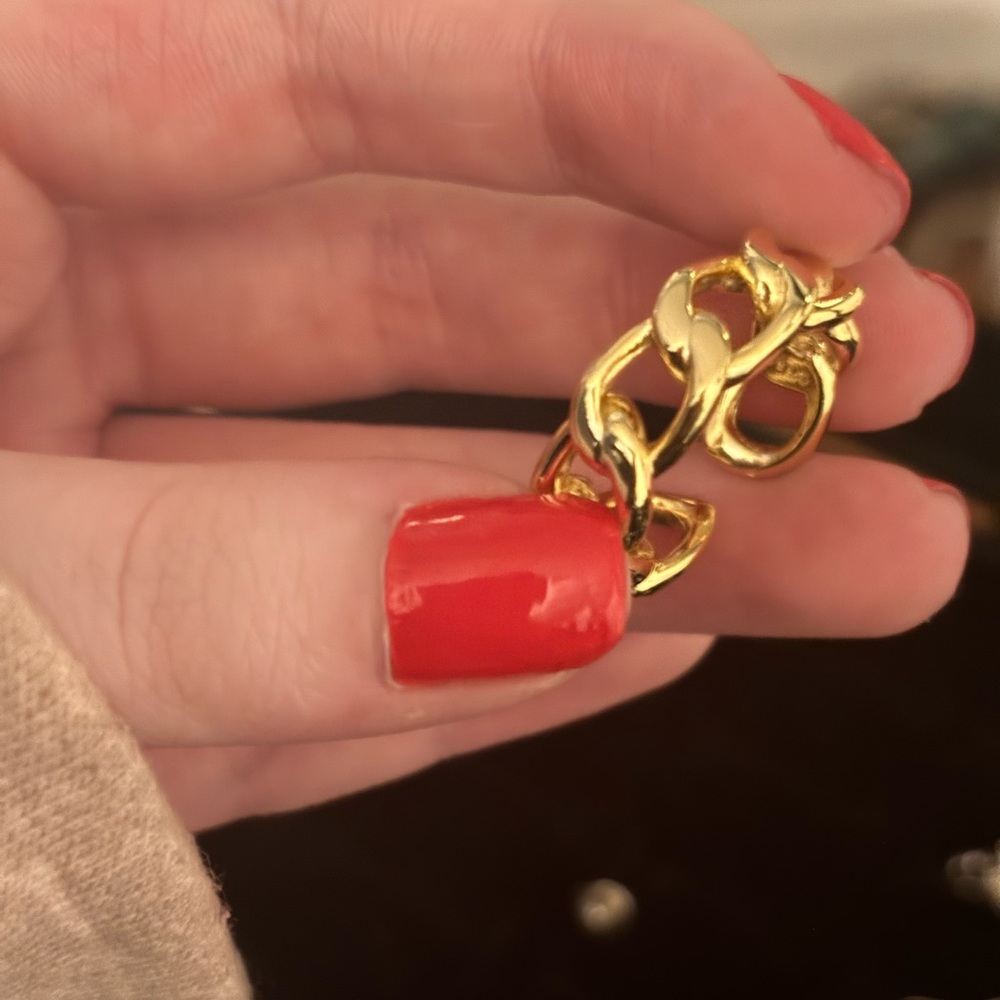 Set of 7 Gold Chunky Rings